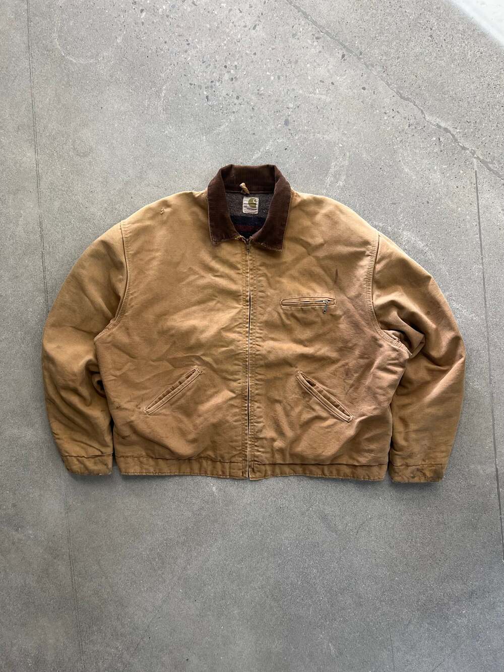 True Vintage 1970s Tan Carhartt Detroit Blanket Lined Work Jacket Scoville & Tal